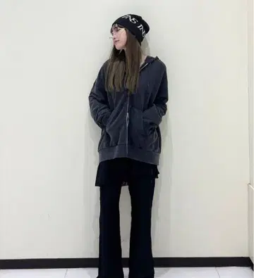 [택 포함 미사용] JEANASIS Fade 컬러 ZIP 후디 블랙 L