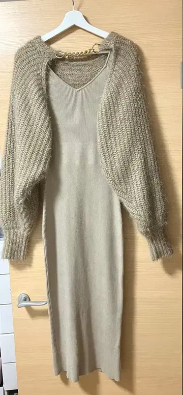 rienda 니트 원피스 & 퍼지 볼레로 셋업