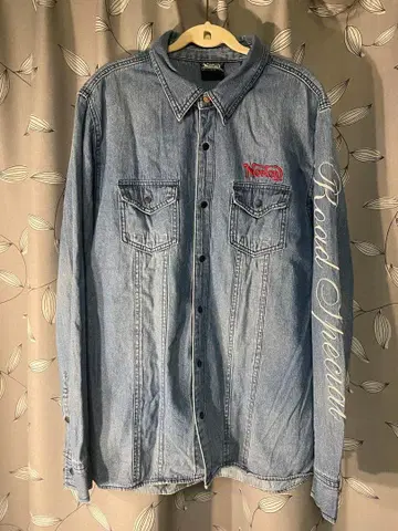 Norton 스트레치 데님 셔츠 유니언 잭 패턴