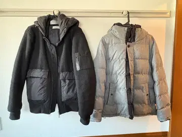 GLOBAL WORK 블랙 다운 자켓 + Tommy 후드티