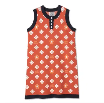 MARYQUANT 마리콴트 4페탈 레트로 자카드 원피스 오렌지