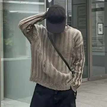 [지하 + ] 더티 워싱 립 니트 니트