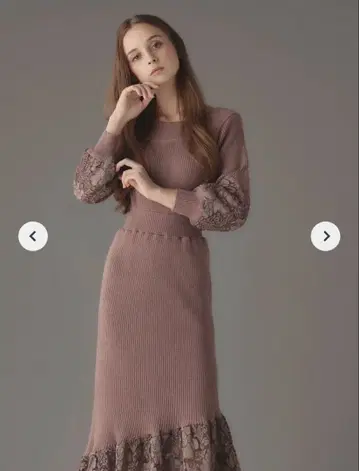 새상품급 emiriawiz 오프숄더 니트 레이스 원피스