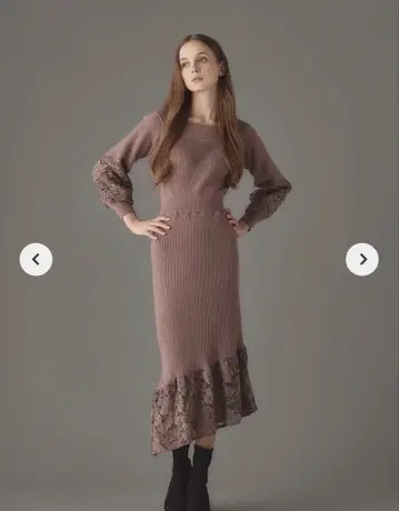 새상품급 emiriawiz 오프숄더 니트 레이스 원피스