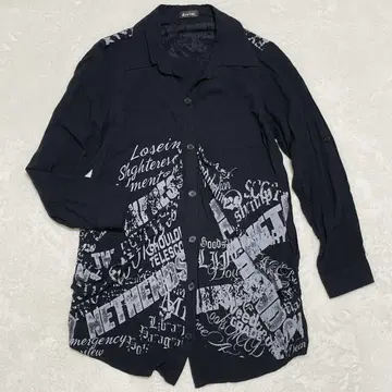 00년대 헤이세이 초기 Y2K 그런지 다크코어 갸루 펑크 프린트 셔츠