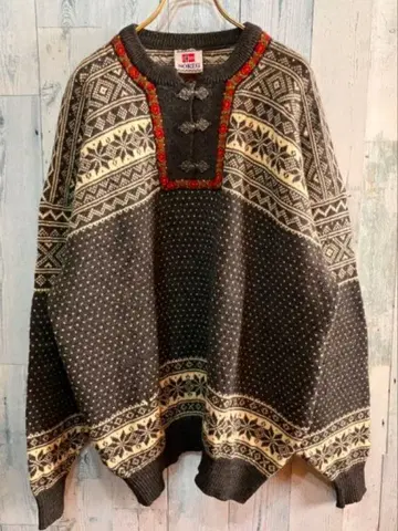 빈티지 메탈 후크 노르딕 스웨터 XL