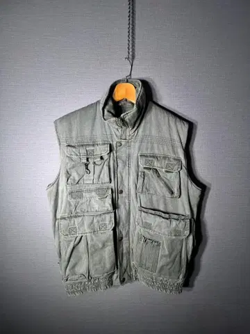 [빈티지] TODAYS NEWS 다기능 낚시용 조끼 M 카키