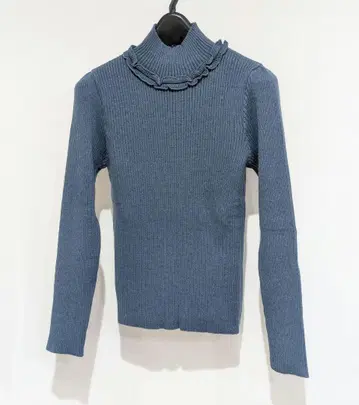 M'S GRACY 엠즈 그레이시 프릴 하이넥 리브 니트