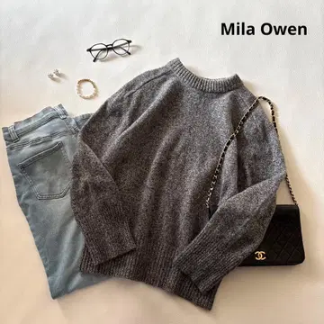 b1394 미라 오웬 캐시미어 혼방 래글런 크루넥 니트 풀오버