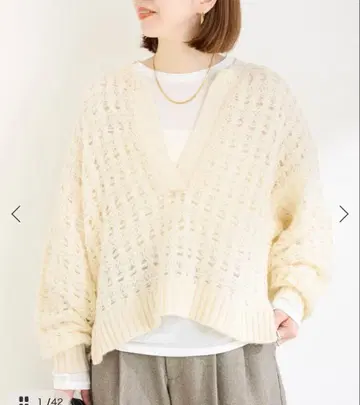 베이세이 재고 메쉬 편직 스키퍼 니트