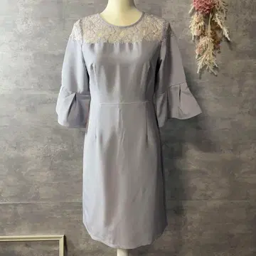 드레스스타 레이스 절개 오부 소매 원피스 파티 드레스 빅 사이즈 L