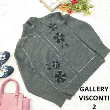 GALLERY VISCONTI 니트/지퍼 후드티 ( M상당 ) 그레이