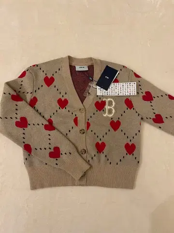 MLB Korea 하트 패턴 크롭 가디건 택 포함