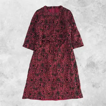 레이스 플라워 원피스 M 포멀 결혼식 파티 빈티지