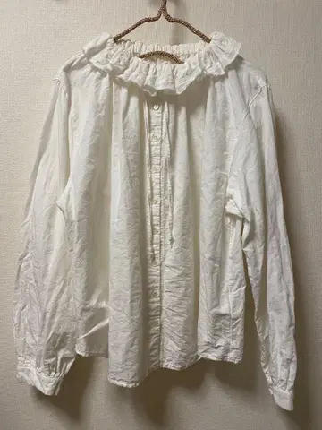 코튼 린넨 바지 프릴 셔츠