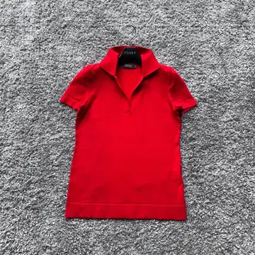 FOXEY 40 카라 니트탑 레드 빨간색