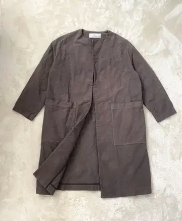 윔 가젯 Whim Gazette 노카라 코튼 롱 코트