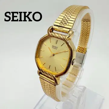 세이코 SEIKO 손목시계 골드 새상품 배터리 작동 옥타곤 여성용