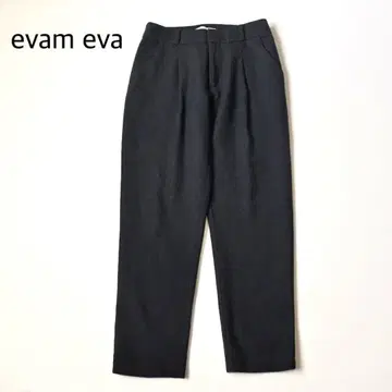 evam eva 에붐에바 트위드 턱 울 팬츠