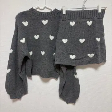BUBBLES 하트 니트 셋업