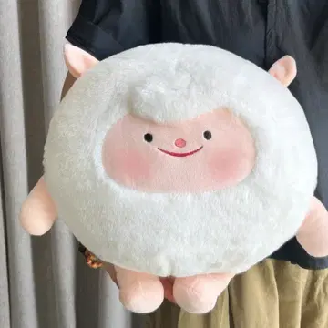 화이트 봉제 인형 원형 캐릭터