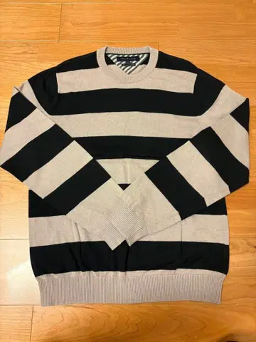 TOMMY HILFIGER 스트라이프 니트 스웨터 면 캐시미어 L 사이즈