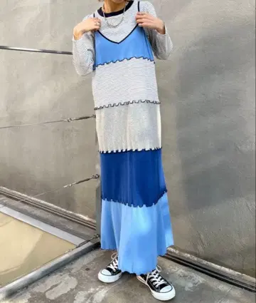 헬로 샌프란시스코 TEE 포함 멜로우 티어드 원피스