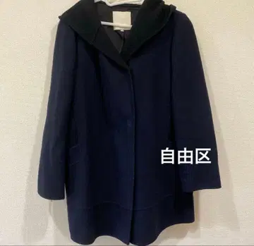 자유구 38 사이즈 하프 후드 코트 네이비 가벼운 포켓 정품