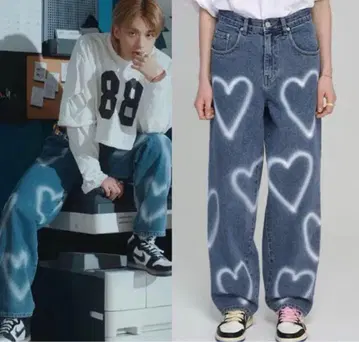 MidnightMove 하트 데님 팬츠 현진 착용