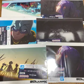 제일복권 건담 지크 액스 vol.3 H상 클리어 포스터 6장 세트