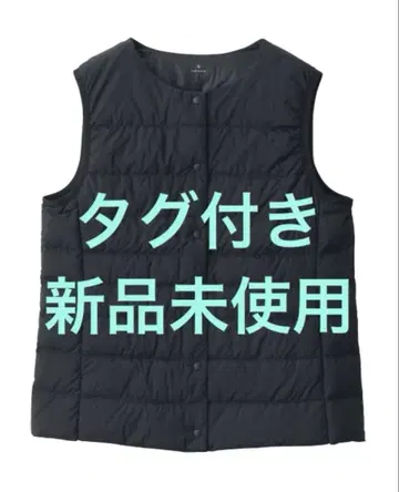 무인양품 경량 다운 노카라 베스트 블랙 L 다운 베스트 새상품