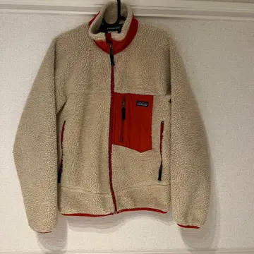 patagonia 플리스 자켓 XS 베이지/오렌지