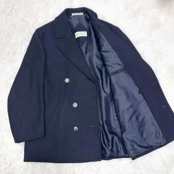 [ 실측치수 XL 은색 버튼 ] 글로벌 올 피 코트 더블 블랙 영국제