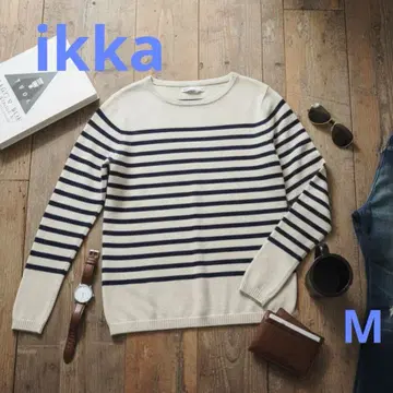 인기 디자인! ikka 이카 보더 니트 캐주얼 M
