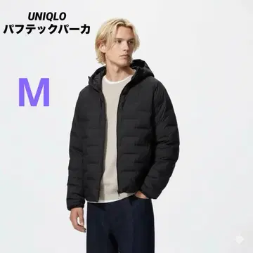 유니클로 UNIQLO 퍼프 테크 후드티 블랙 470118