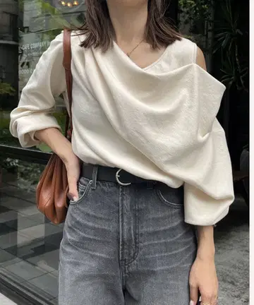 CAPRICIEUX LEMAGE 드레이프 원숄더 풀오버