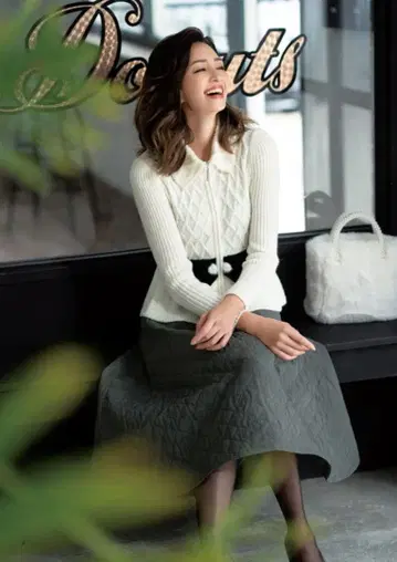 (택 포함 새상품) 엠즈 그레이시 38 카탈로그 게재 퀼팅 스커트