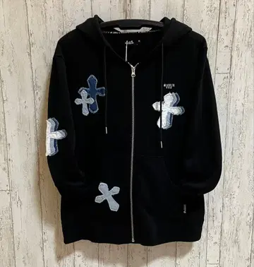 LUXE/R 크로스 데님 부착 ZIP 후드티