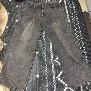 그레이 와이드 팬츠 XL 면 100%