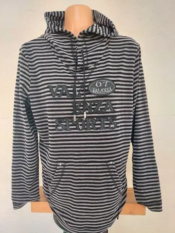 VALENZA SPORTS 스트라이프 후드티