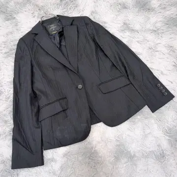 일본제 이네드 실크 혼방 울 테일러드 자켓 스트라이프 블랙 9호 M