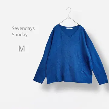 [세븐 데이즈 선데이] V넥 니트 드롭 숄더 빅 루즈 워셔블