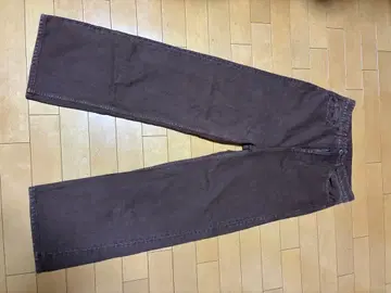 브라운 데님 와이드 팬츠