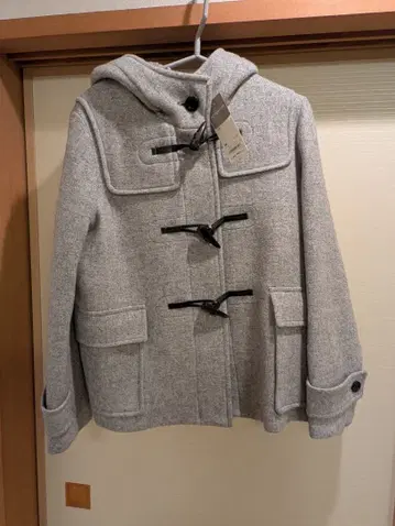 그레이 더플 코트 미사용 GU 후드 부착