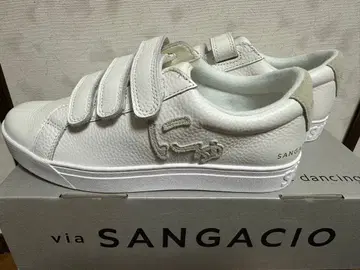 SANGACIO 화이트 스니커즈 벨크로