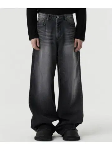 DNSR Signature Wide Denim Pants Black