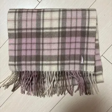 EAST BOY 체크 무늬 머플러 핑크 계열