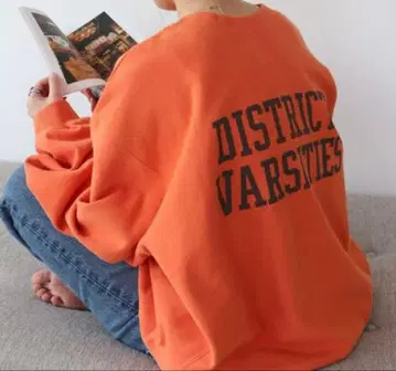 ungrid 로고 맨투맨 오렌지