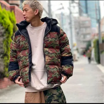 LEFLAH 카모플라주 패턴 다운 자켓 XL 사이즈 WANIMA 착용