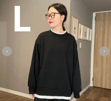 시마무라 ammy 오버 사이즈 자수 풀오버 L 블랙 맨투맨